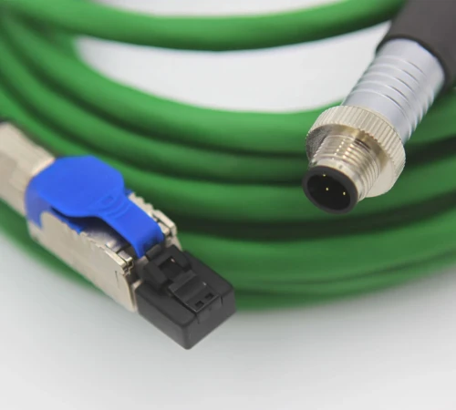 M12 4 Pin D Kod (Dişi&Erkek)-RJ45 Endüstriyel CAT5E/CAT6A/CAT7 Pur IP67 Ethernet Kabloları