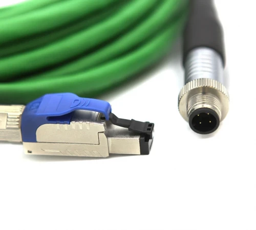 M12 4 Pin D Kod (Dişi&Erkek)-RJ45 Endüstriyel CAT5E/CAT6A/CAT7 Pur IP67 Ethernet Kabloları